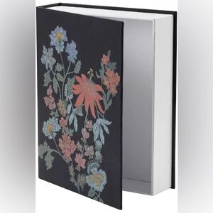 NWT Beautiful Floral Faux Book Decorative Storage Box by Drew Barrymore, 7" x 9